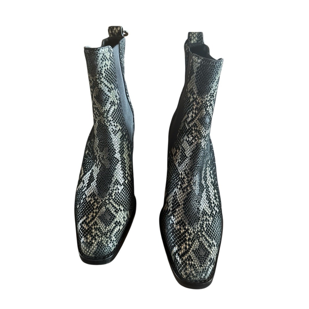 Paige Emery Snakeskin Embossed Leather Chelsea Woman's Slip On Booties Size 6